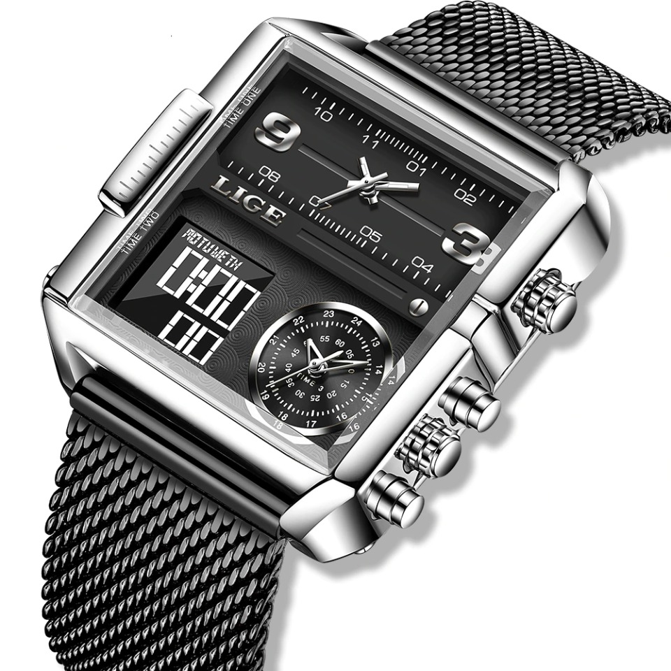 New Digital Watches Men Waterproof Square Wrist Watch Men Quartz Military Sport Watch Relogios Masculinos
