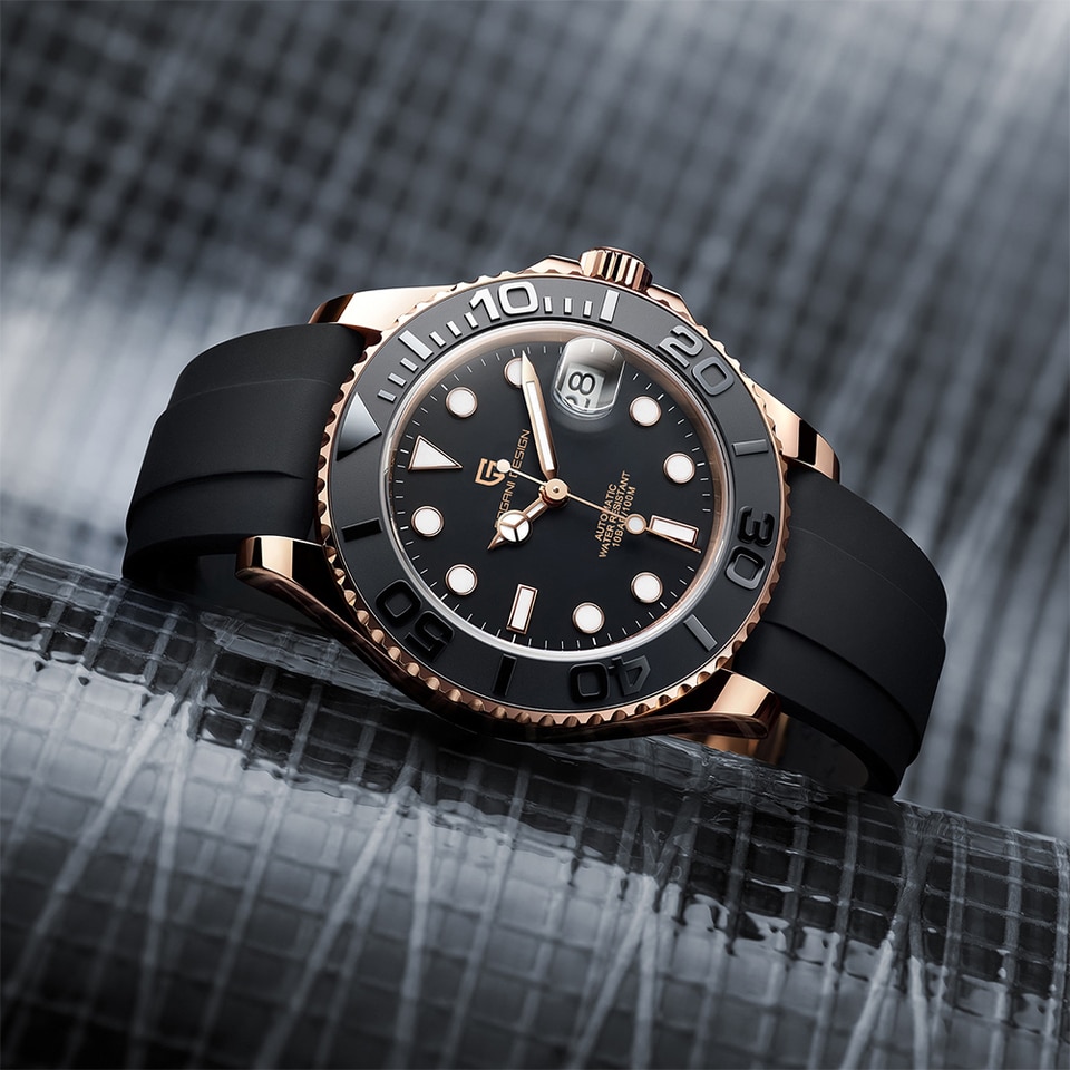 New Sports Men Mechanical Wristwatch Sapphire Luxury Automatic Watch Men Stainless Steel Waterproof Clock