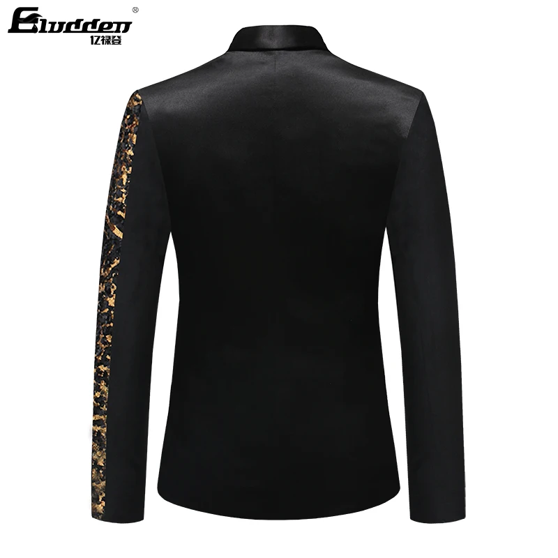 New Single Breasted Leopard Sequins Stage Jacket Men Party Hip Hop Suit Fashion Blazer