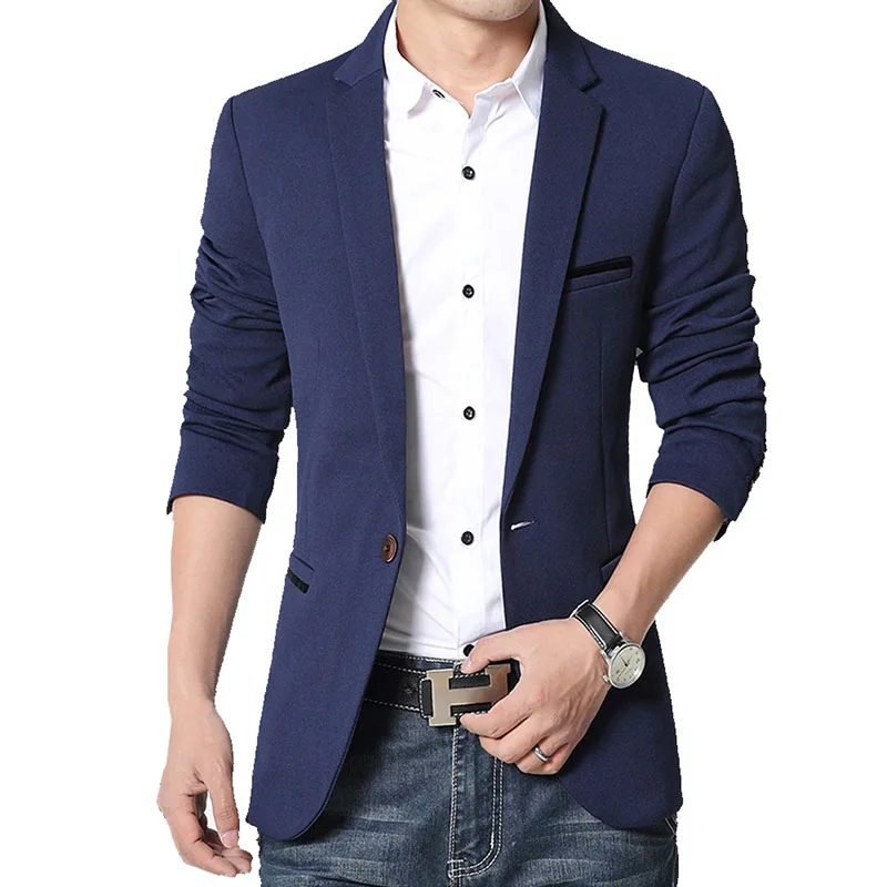 New Men Casual Blazer Autumn New Fashion Slim Business Suit Coat Gentleman High-quality Men’s Clothing