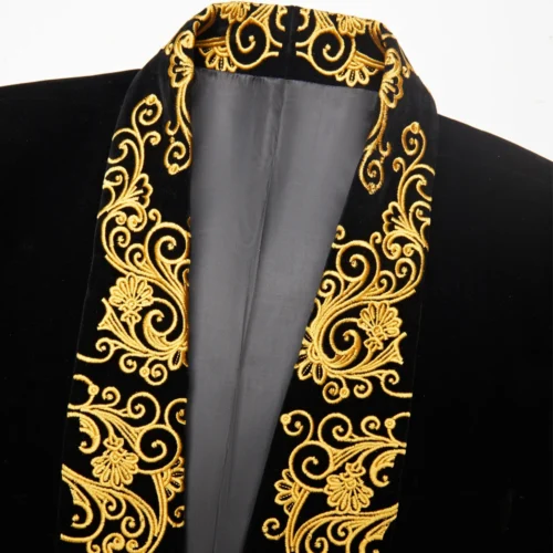 New Men Embroidered Shawl Lapel Groom Wedding - Image 4