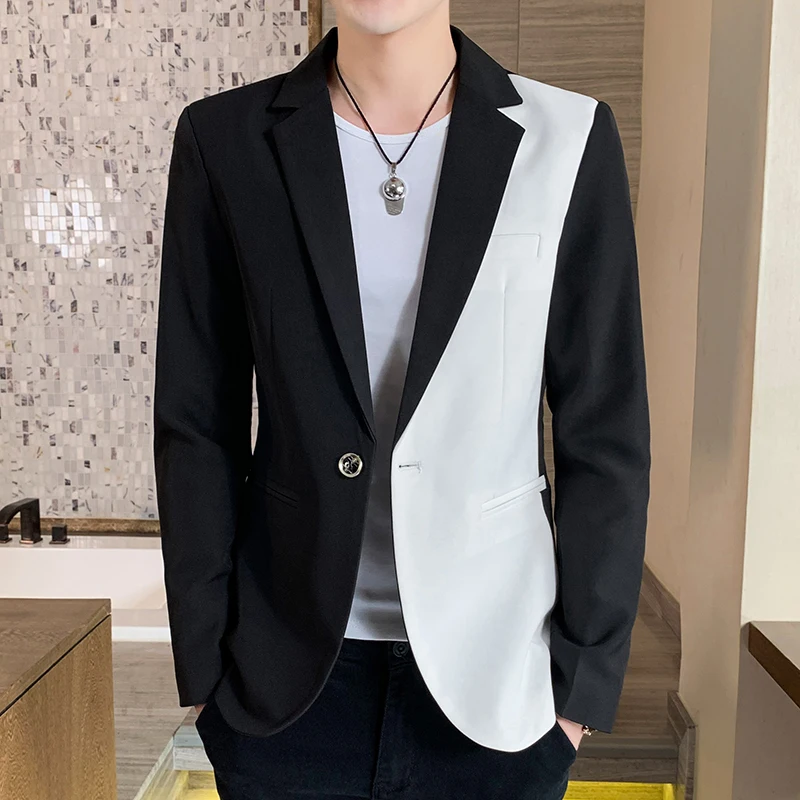 New Men Slim Fit Autumn Casual Streetwear Masculino Formal Blazer