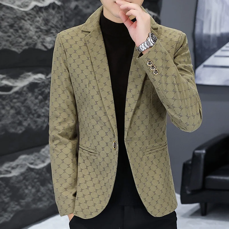 New Autumn Brand Men Jacket High Quality Business Casual Blazer