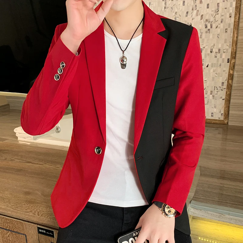 New Men Slim Fit Autumn Casual Streetwear Masculino Formal Blazer