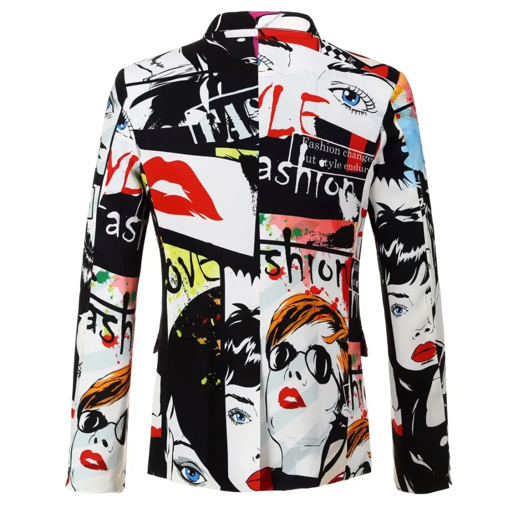 New Jacket for Men Party Blue Animal Print High Quality Blazers - Image 4