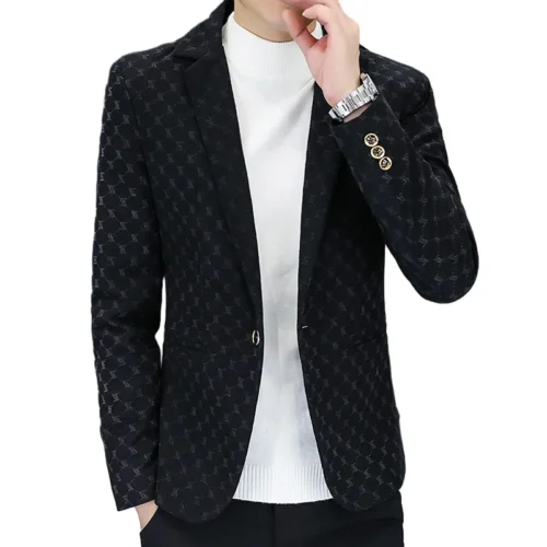 New Autumn Brand Men Jacket High Quality Business Casual Blazer - Image 5