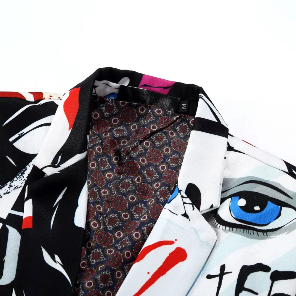 New Jacket for Men Party Blue Animal Print High Quality Blazers - Image 5